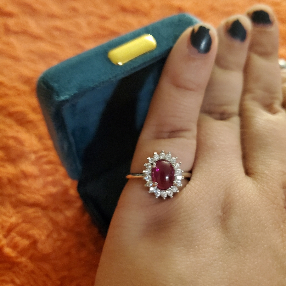 Lab Created Garnet Adjustable Ring - image 5